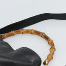 GUCCI Bamboo Hand Bag Leather 2way Black Gold 001 1705 Auth 190553-8