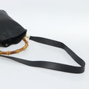 GUCCI Bamboo Hand Bag Leather 2way Black Gold 001 1705 Auth 190553-9