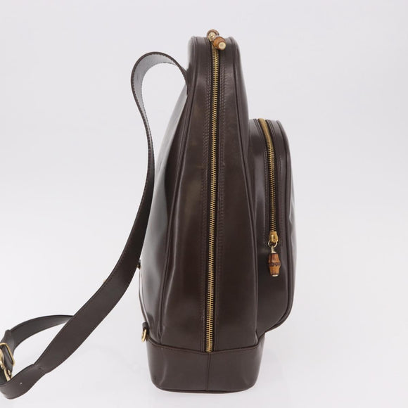 GUCCI Body Bag PVC Brown Gold 003 2113 Auth 190556