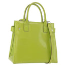 GUCCI Patent Hand Bag 2way Lime Green Silver Auth 190559-1