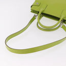 GUCCI Patent Hand Bag 2way Lime Green Silver Auth 190559-9