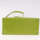 GUCCI Patent Hand Bag 2way Lime Green Silver Auth 190559-6