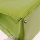GUCCI Patent Hand Bag 2way Lime Green Silver Auth 190559-10
