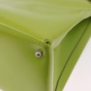 GUCCI Patent Hand Bag 2way Lime Green Silver Auth 190559-16