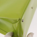 GUCCI Patent Hand Bag 2way Lime Green Silver Auth 190559-17