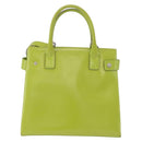 GUCCI Patent Hand Bag 2way Lime Green Silver Auth 190559-13