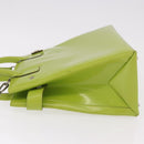 GUCCI Patent Hand Bag 2way Lime Green Silver Auth 190559-4