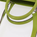 GUCCI Patent Hand Bag 2way Lime Green Silver Auth 190559-8