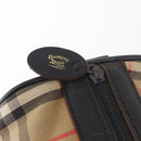 Burberrys Nova Check Boston Bag Canvas Beige Gold Auth 190561-11