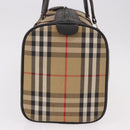 Burberrys Nova Check Boston Bag Canvas Beige Gold Auth 190561-4