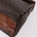 CELINE Macadam Canvas Hand Bag PVC Brown Gold Auth 190562-16