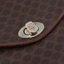 CELINE Macadam Canvas Hand Bag PVC Brown Gold Auth 190562-19