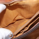 CELINE Macadam Canvas Hand Bag PVC Brown Gold Auth 190562-27