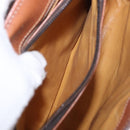 CELINE Macadam Canvas Hand Bag PVC Brown Gold Auth 190562-29
