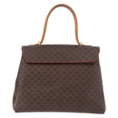 CELINE Macadam Canvas Hand Bag PVC Brown Gold Auth 190562-2