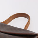 CELINE Macadam Canvas Hand Bag PVC Brown Gold Auth 190562-14