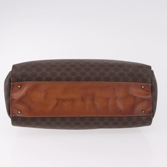 CELINE Macadam Canvas Hand Bag PVC Brown Gold Auth 190562
