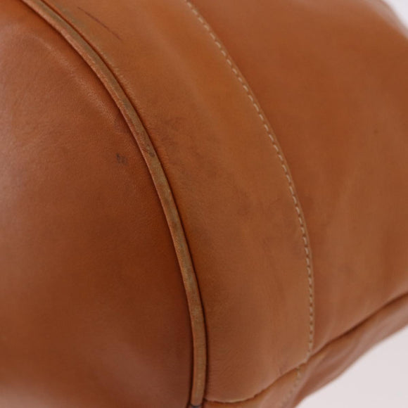 CELINE Triomphe Drawstring Bag Leather Brown Auth 190563