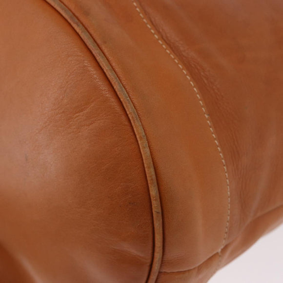 CELINE Triomphe Drawstring Bag Leather Brown Auth 190563