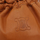 CELINE Triomphe Drawstring Bag Leather Brown Auth 190563-18