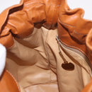 CELINE Triomphe Drawstring Bag Leather Brown Auth 190563-21