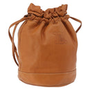 CELINE Triomphe Drawstring Bag Leather Brown Auth 190563-1