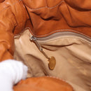 CELINE Triomphe Drawstring Bag Leather Brown Auth 190563-22