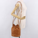 CELINE Triomphe Drawstring Bag Leather Brown Auth 190563-23