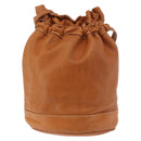 CELINE Triomphe Drawstring Bag Leather Brown Auth 190563-2