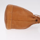 CELINE Triomphe Drawstring Bag Leather Brown Auth 190563-3