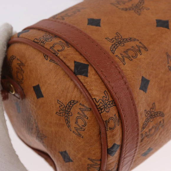 MCM Vicetos Logogram Shoulder Bag PVC Leather Brown Gold Auth 190564