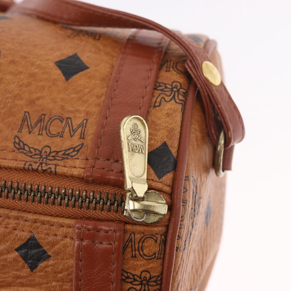 MCM Vicetos Logogram Shoulder Bag PVC Leather Brown Gold Auth 190564