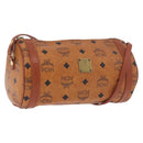 MCM Vicetos Logogram Shoulder Bag PVC Leather Brown Gold Auth 190564-1