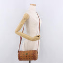 MCM Vicetos Logogram Shoulder Bag PVC Leather Brown Gold Auth 190564-20