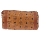 MCM Vicetos Logogram Shoulder Bag PVC Leather Brown Gold Auth 190564-2