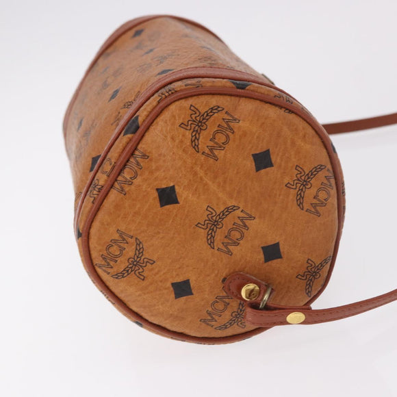 MCM Vicetos Logogram Shoulder Bag PVC Leather Brown Gold Auth 190564