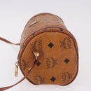 MCM Vicetos Logogram Shoulder Bag PVC Leather Brown Gold Auth 190564-4