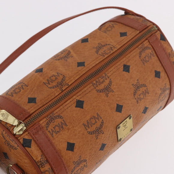 MCM Vicetos Logogram Shoulder Bag PVC Leather Brown Gold Auth 190564
