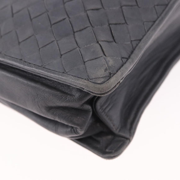 BOTTEGA VENETA INTRECCIATO Shoulder Bag Leather Gray Auth 190565