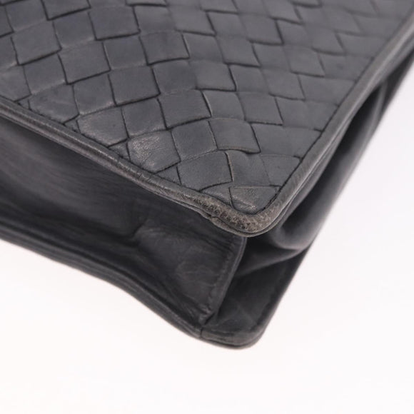 BOTTEGA VENETA INTRECCIATO Shoulder Bag Leather Gray Auth 190565