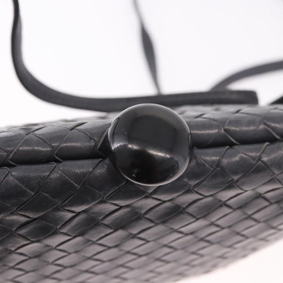 BOTTEGA VENETA INTRECCIATO Shoulder Bag Leather Gray Auth 190565