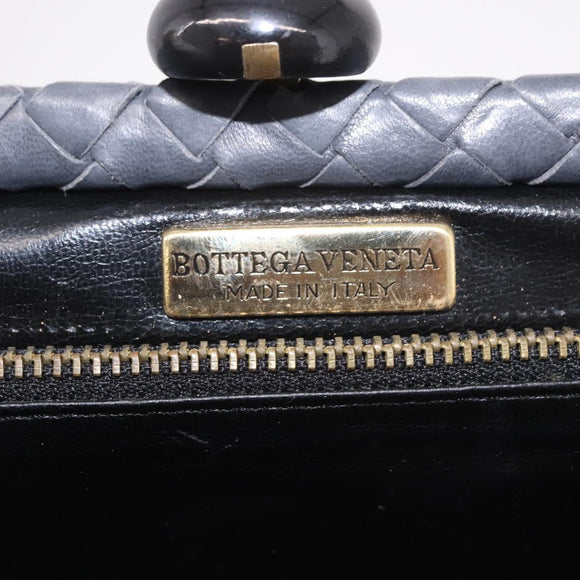 BOTTEGA VENETA INTRECCIATO Shoulder Bag Leather Gray Auth 190565