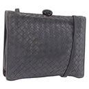 BOTTEGA VENETA INTRECCIATO Shoulder Bag Leather Gray Auth 190565-1