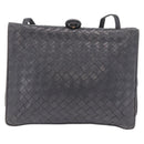 BOTTEGA VENETA INTRECCIATO Shoulder Bag Leather Gray Auth 190565-13