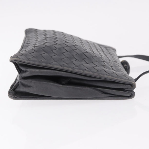 BOTTEGA VENETA INTRECCIATO Shoulder Bag Leather Gray Auth 190565