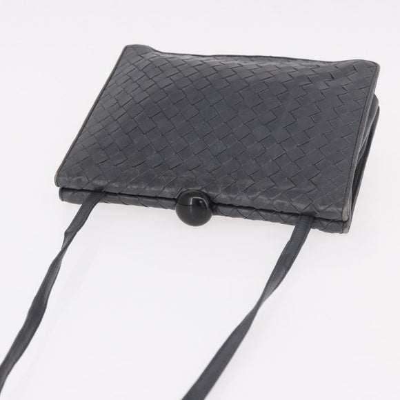 BOTTEGA VENETA INTRECCIATO Shoulder Bag Leather Gray Auth 190565