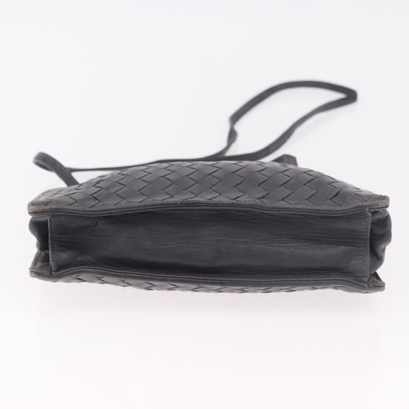 BOTTEGA VENETA INTRECCIATO Shoulder Bag Leather Gray Auth 190565