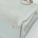 GUCCI Bamboo Hand Bag Suede Gray Gold 002 1186 Auth 190566-10