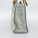 GUCCI Bamboo Hand Bag Suede Gray Gold 002 1186 Auth 190566-4