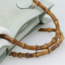 GUCCI Bamboo Hand Bag Suede Gray Gold 002 1186 Auth 190566-7